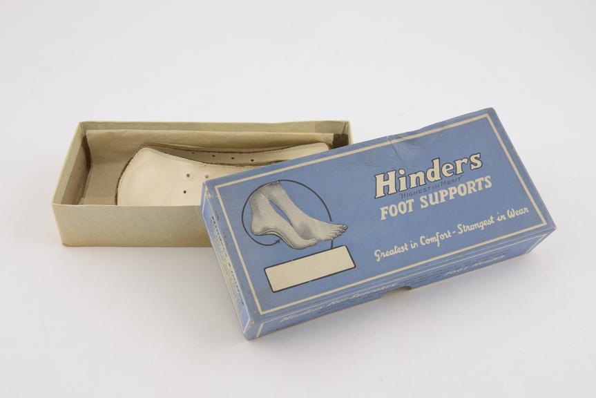 Box of Hinders foot supports, by Hinders Ltd., London