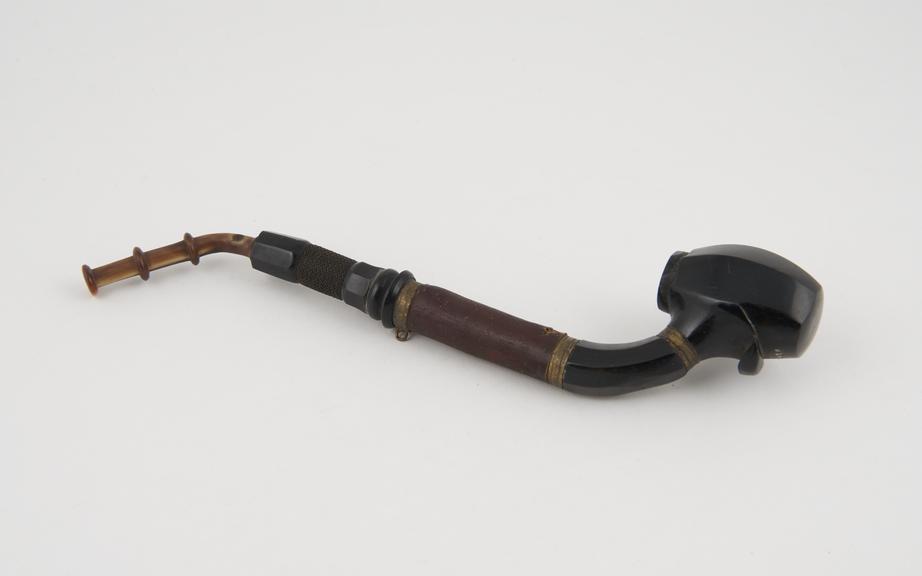 Tobacco pipe without bowl, horn reservoir