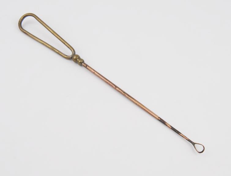 Curette, uterine, steel and brass, European, late 19th century