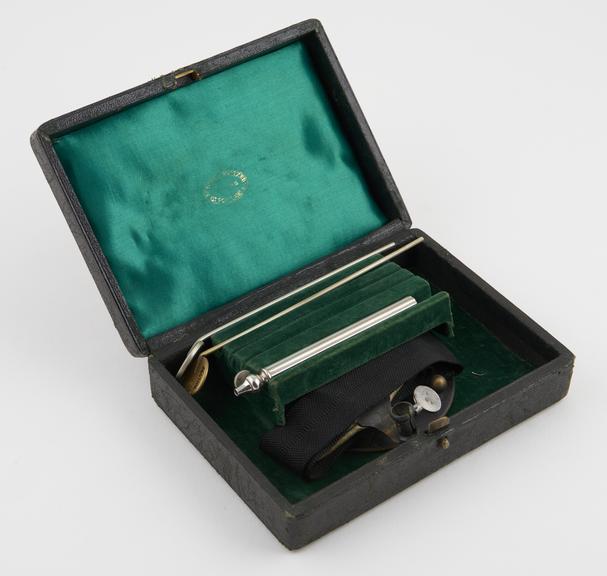 Laryngoscopic instrument set, cased, incomplete