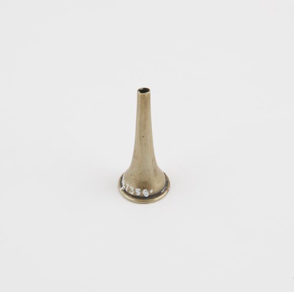 Speculum, aural, Gruber, metal, nickel-plated, probably English