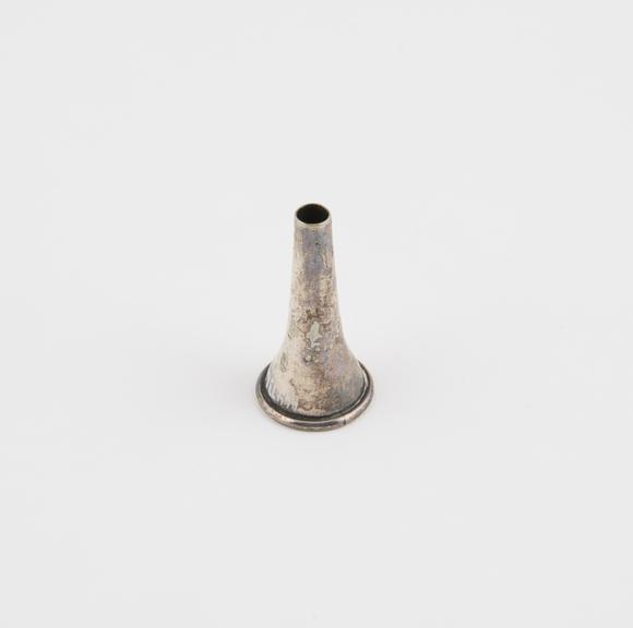 Speculum, aural, metal, nickel-plated, probably English