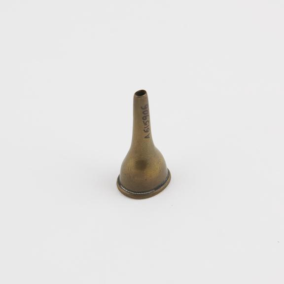 Aural speculum, brass, probably English, 1870-1900