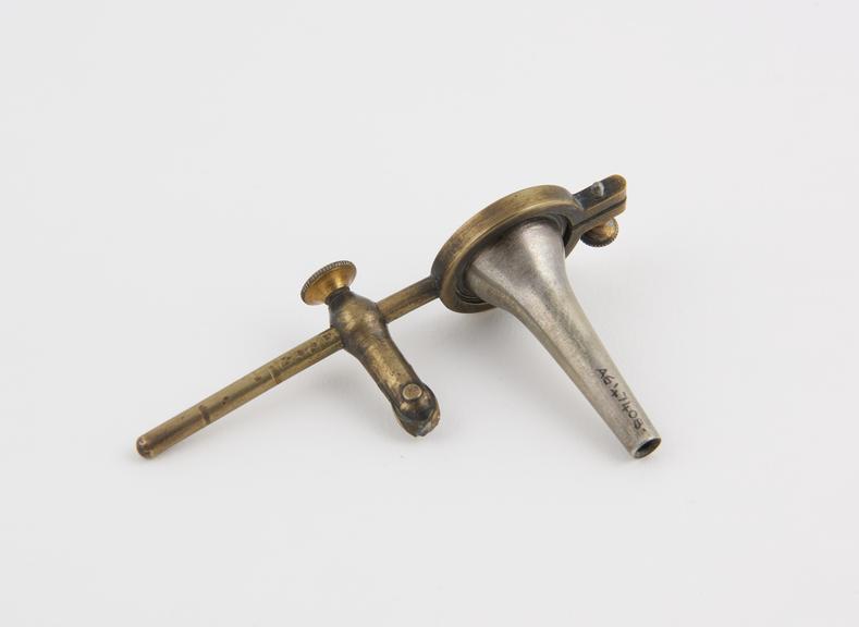 Speculum, aural, metal, electro-plated, European, 19th century