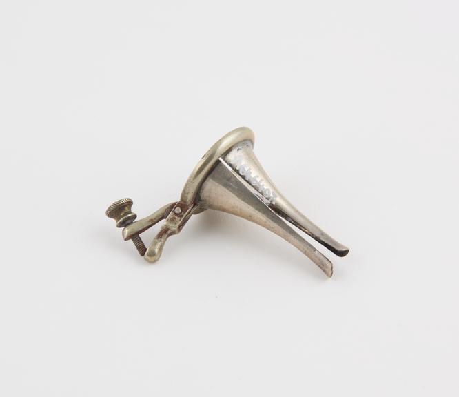 Speculum, aural, Avery, metal, nickel-plated, probably English