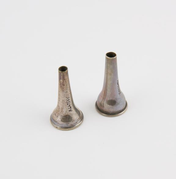 Pair of Grubers aural specula, silver-plated, 1880-1910