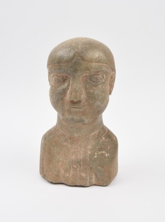 Bust, male, stove, possibly Etruscan, 500BC-200AD