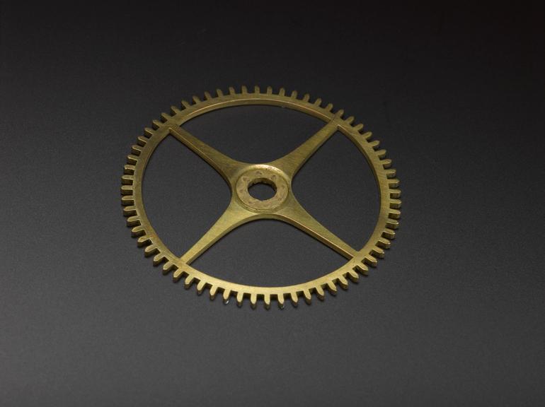 Brass gear wheel from long-case clock made by Ahasuerus