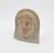 Votive male face, terracotta, painted, probably Roman