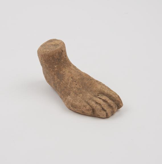 Votive right foot, terracotta, probably Roman, Italy