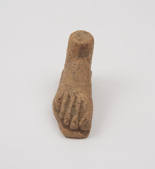 Votive offering foot, terracotta, probably Roman, 200BC-200AD