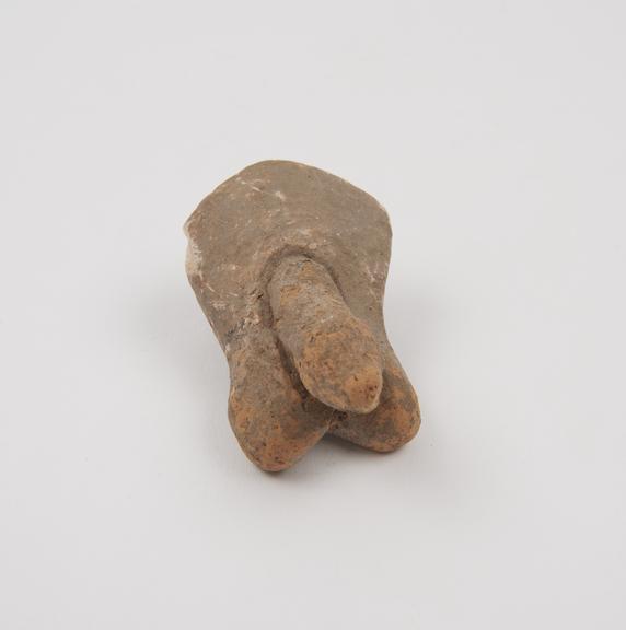 Terracotta votive offering in form of male external genitalia (votive phallus)