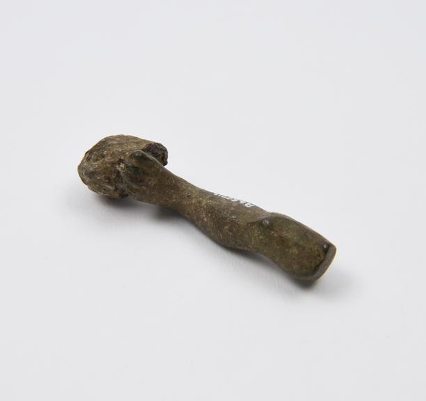 Votive leg and foot, bronze, probably Roman