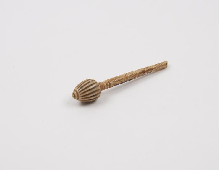 Part of hairpin(?), bone, decorated