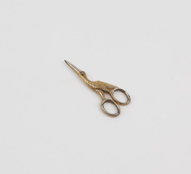 Silver-gilt scissors, miniature, for umbilical cord(?)