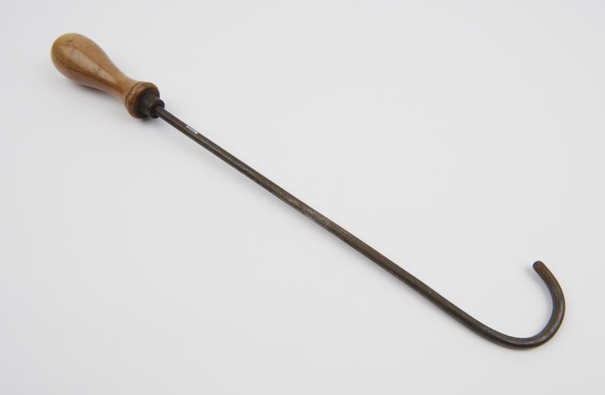 Blunt hook, steel and boxwood(?), 19th century