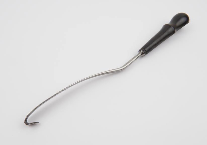 Crotchet, obstetrical, steel and wood