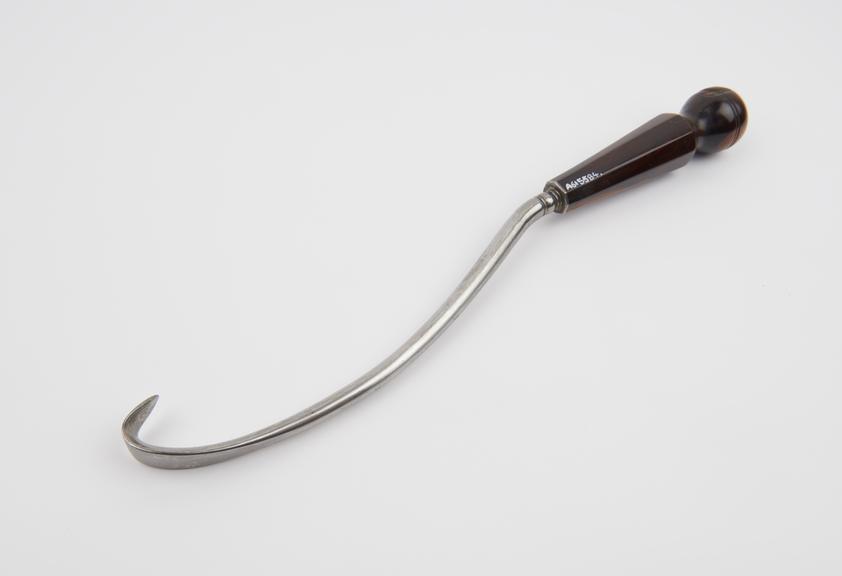 Crotchet, obstetrical, steel and wood, probably 19th century