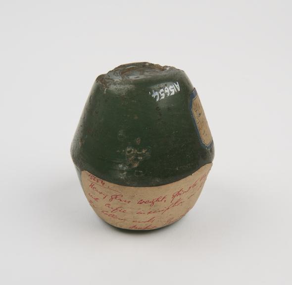 Mediaeval arabic glass weight, unsigned, Arabian, 1100-1800.