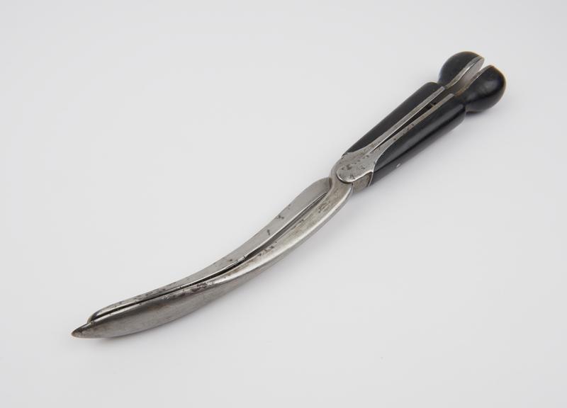 Forceps, craniotomy, steel and wood, probably Davis type