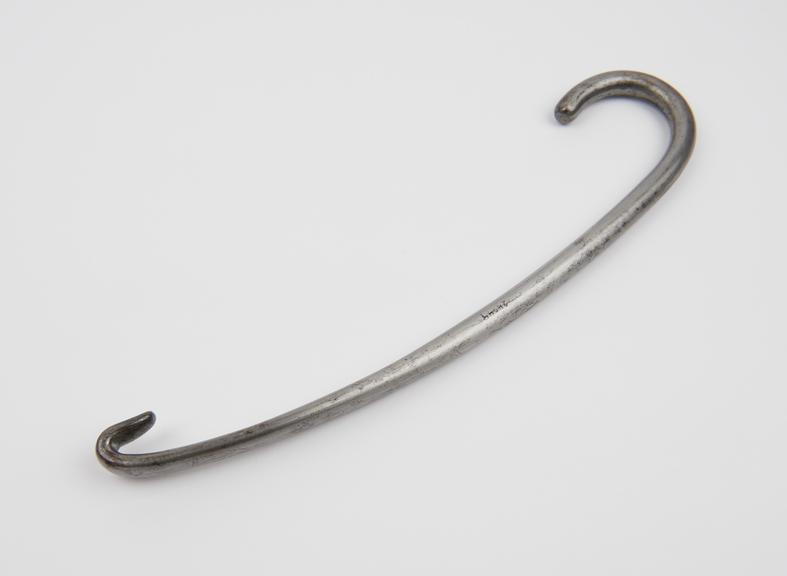 Crotchet, obstetrical, and blunt hook, steel, 19th century