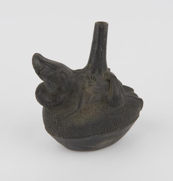 Pottery flask, squat
