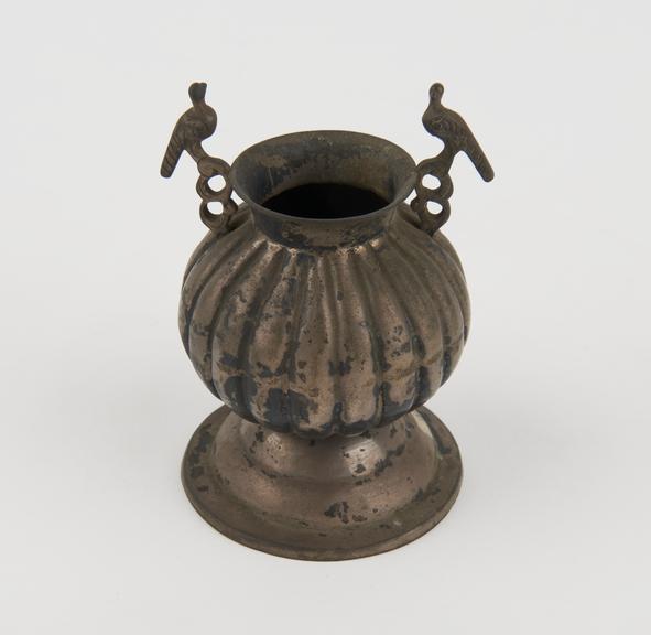 Silver mate cup with bird handles, South American, from Chile