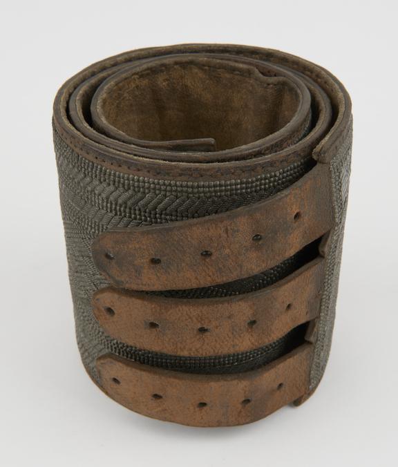 Patagonian leather belt with silver decoration, c. 1900