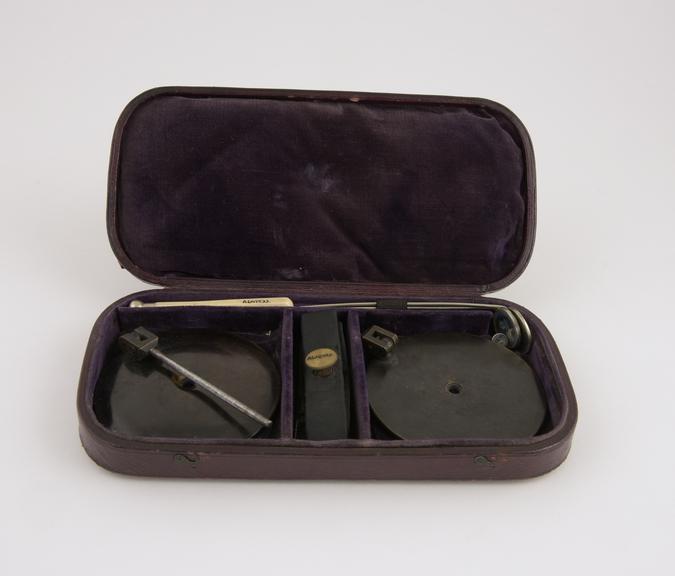 Laryngoscopic set, plated metal with ivory handle