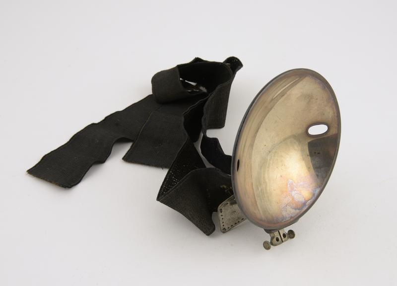 Forehead lamp, silver plated copper reflector