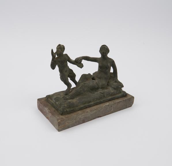 Bronze statue group, Hermaphrodite and Pan