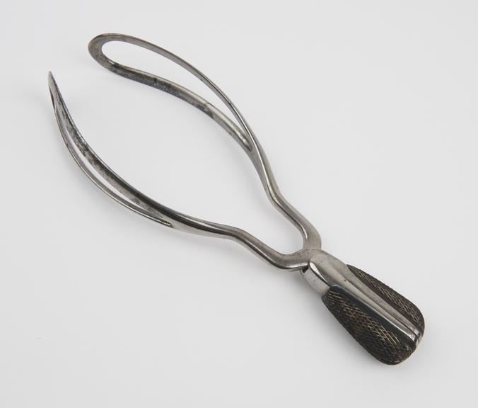 Forceps, obstetrical, Simpson, steel and ebony