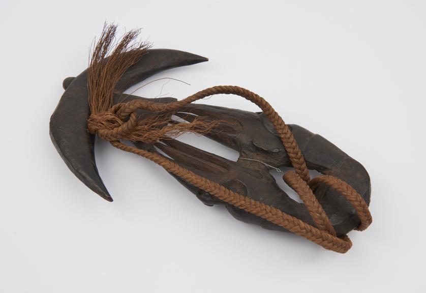 Carved wooden double hook for meat (flesh hooks)