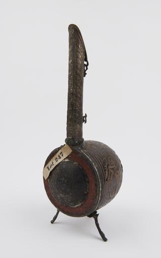 Large wooden perfume bottle with silver mounts