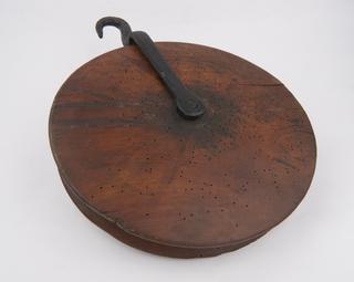 Wooden pulley, one of three for iron turret clock