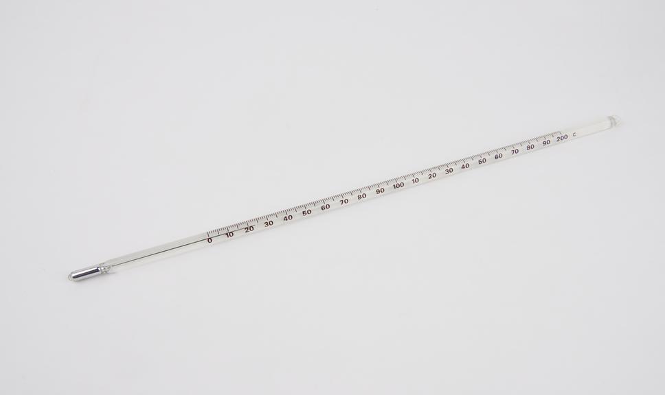 Mercury immersion thermometer, nitrogen-filled, made by S