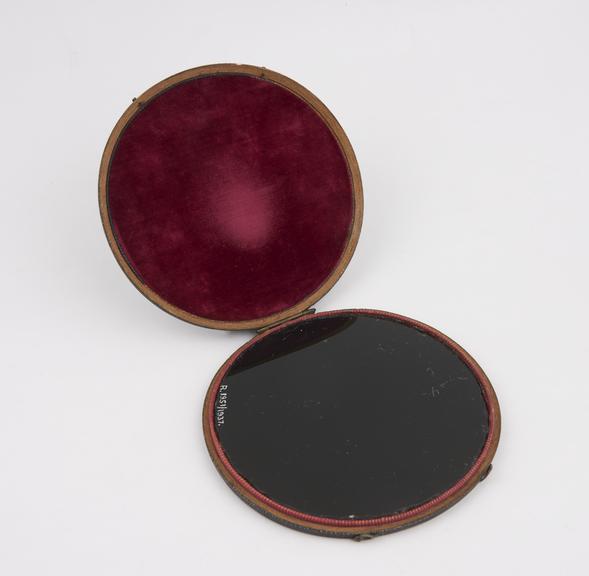 Claude Lorrain mirror in fishskin case