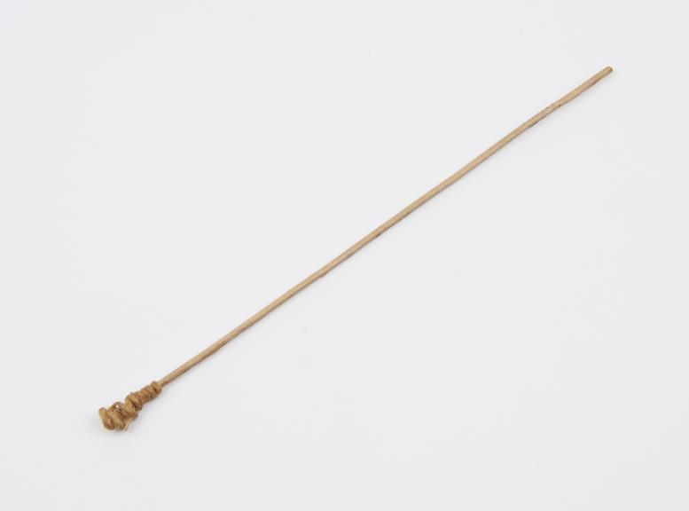 Miniature arrow, wood and fibre, used with bow in blood letting