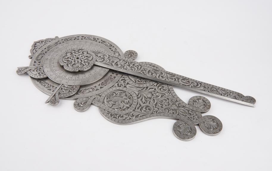 Nocturnal, iron, English late 17th century. (18-79) V & A M