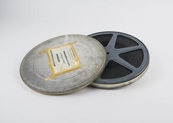 Film in metal canister entitled 'Satisfied Users'