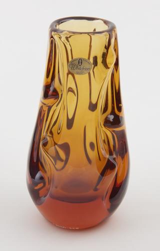 Vase in full lead crystal glass, handmade, 1980