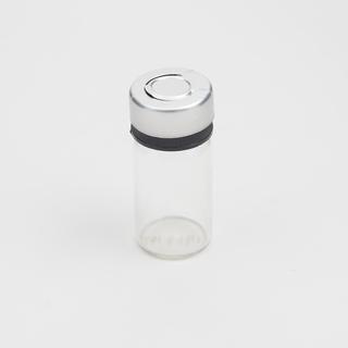 Glass vial with metal lid
