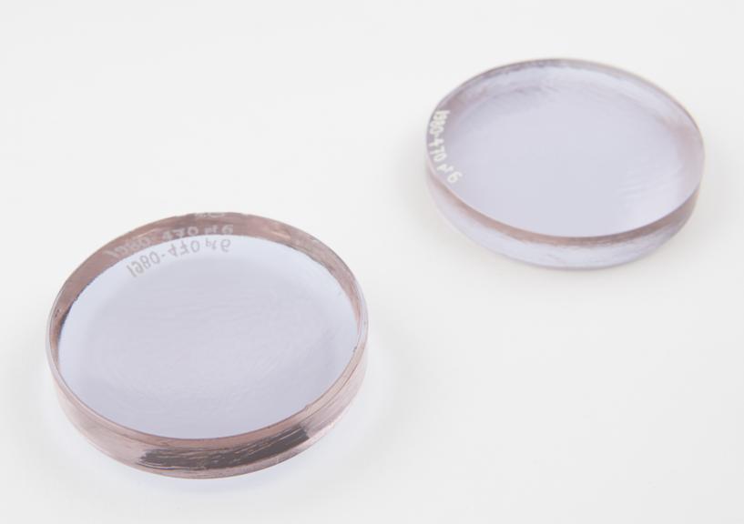 Samples of ophthalmic lens blanks