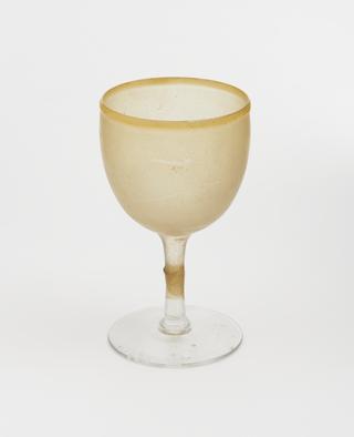 Wine glass associated with template machine for glass etching