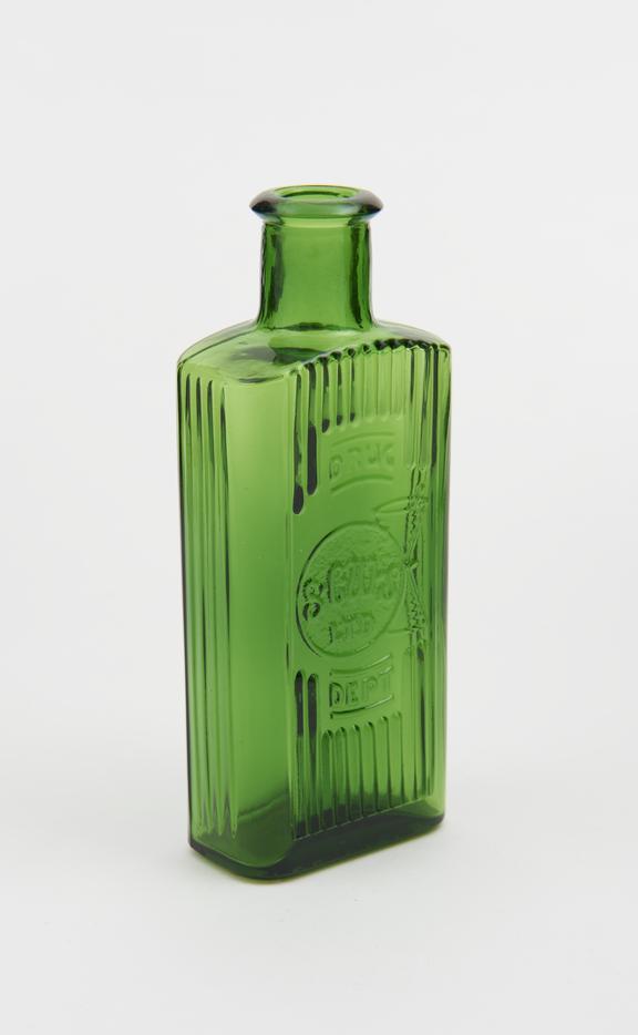 Bottle in green (Cr-Cu),(chromium and copper) c. 1968