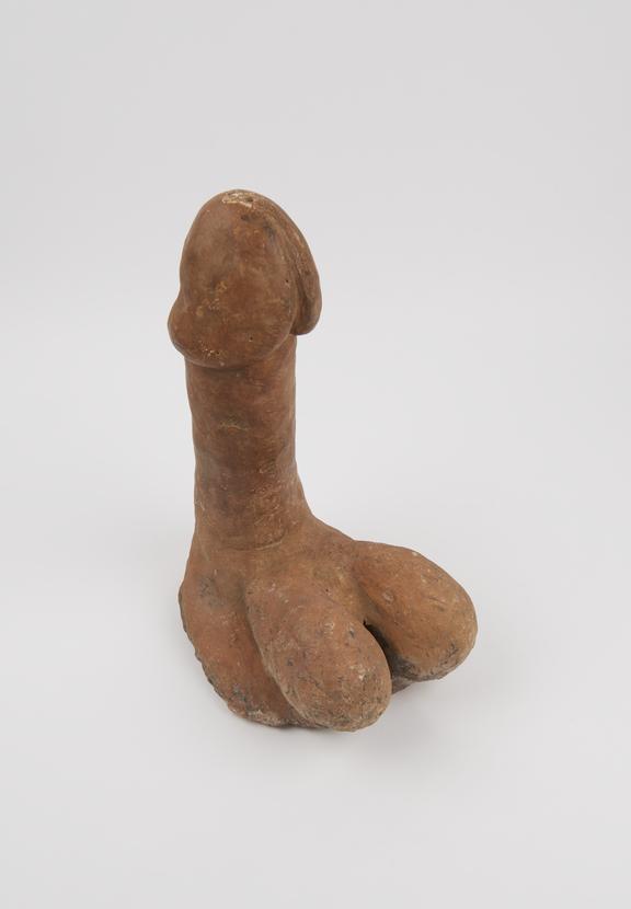 Pottery male genitalia, possibly a shop sign, from Pompeii