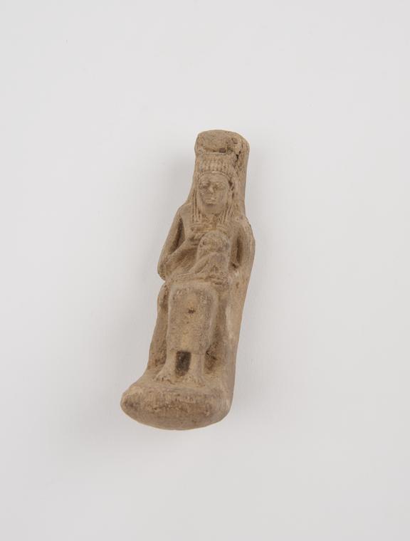 Egyptian clay votive figure of mother and child, Egyptian