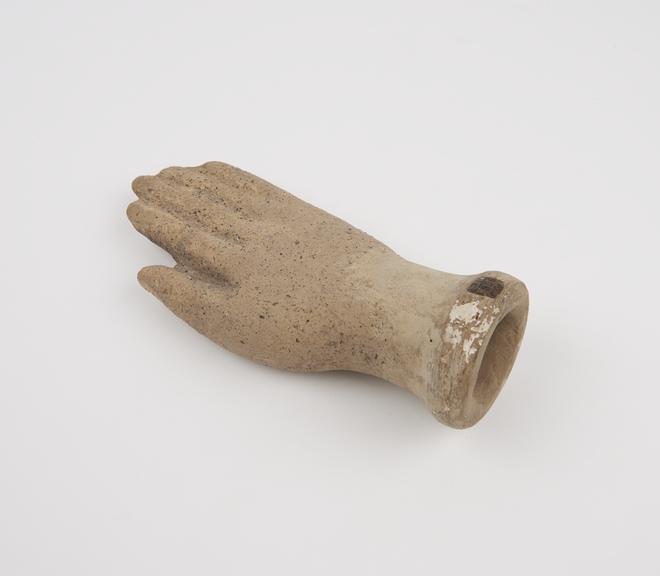 Votive right hand, terracotta, Roman, 200BC-200AD