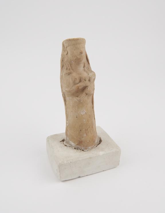 Female votive figure holding suckling child, from Cyprus