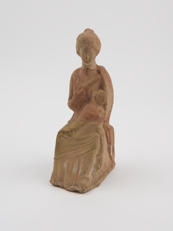 Votive figure, mother and child, terracotta, Roman, 300BC-100AD